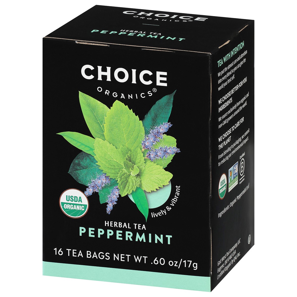 slide 4 of 10, Choice Organics Peppermint Tea, Caffeine Free, Herbal Tea Bags, 16 Count, 16 ct