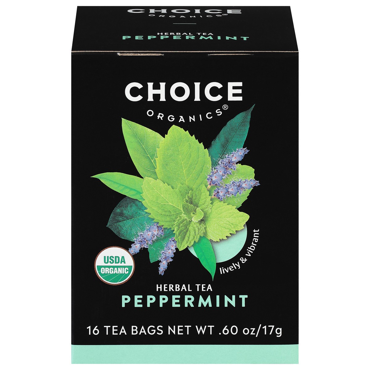 slide 2 of 10, Choice Organics Peppermint Tea, Caffeine Free, Herbal Tea Bags, 16 Count, 16 ct