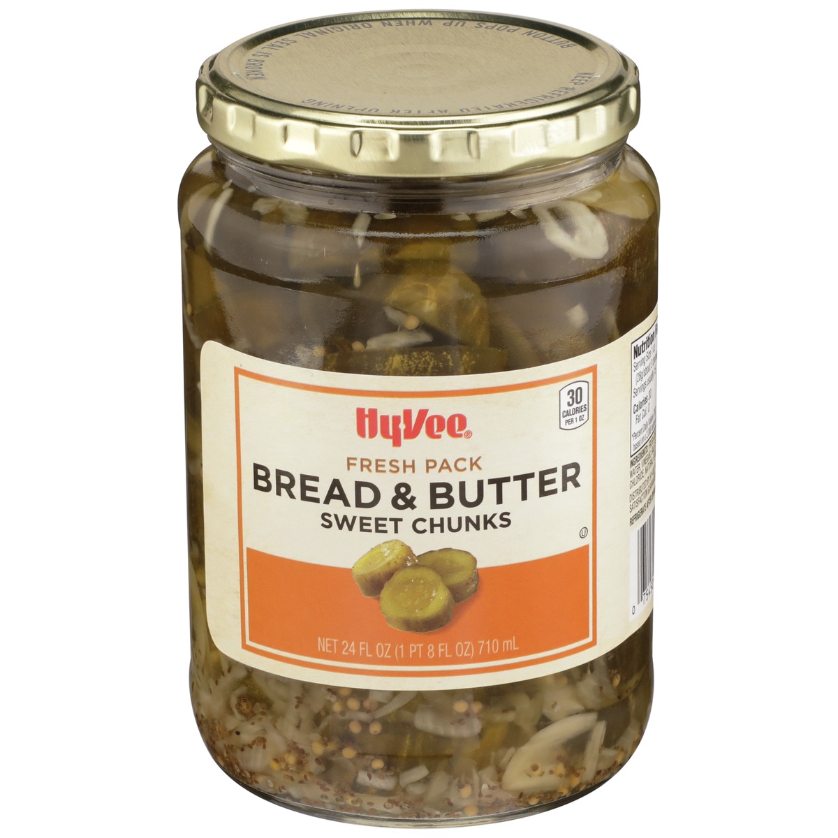 slide 1 of 1, Hy-vee Bread & Butter Sweet Chunks - 24 fl oz, 24 fl oz