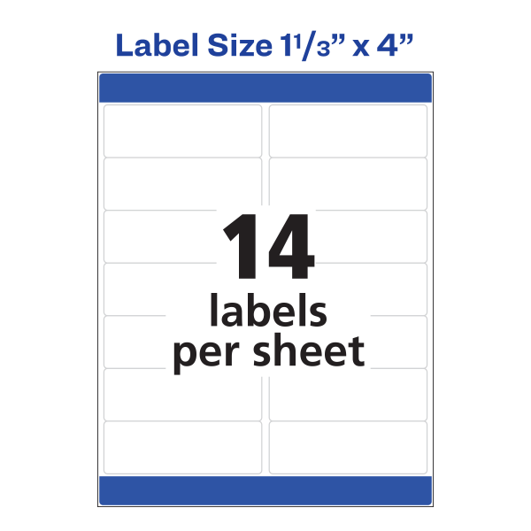 slide 3 of 9, Avery 08162, Easy Peel Inkjet Address Labels, 1 1/3 x 4, White, 350 ct