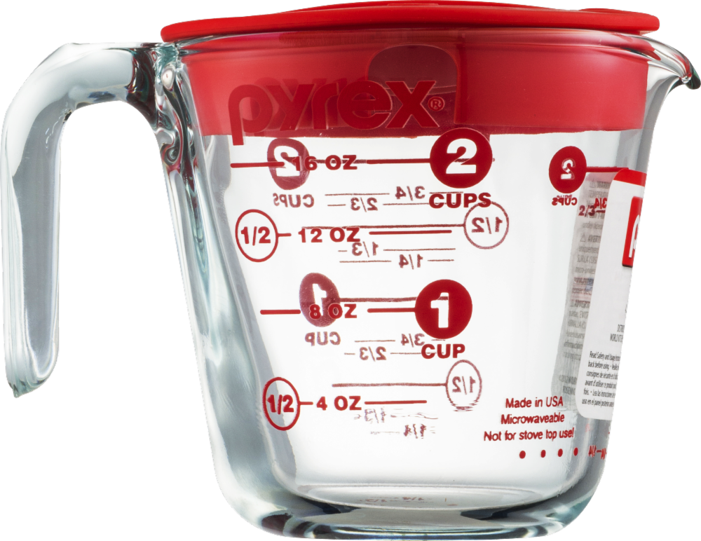 slide 1 of 2, Pyrex 2-Cup Measuring Cup With Lid, 1 ct