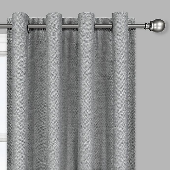 slide 2 of 4, Brookstone Zadie Grommet 100% Blackout Window Curtain Panel - Slate Grey, 108 in