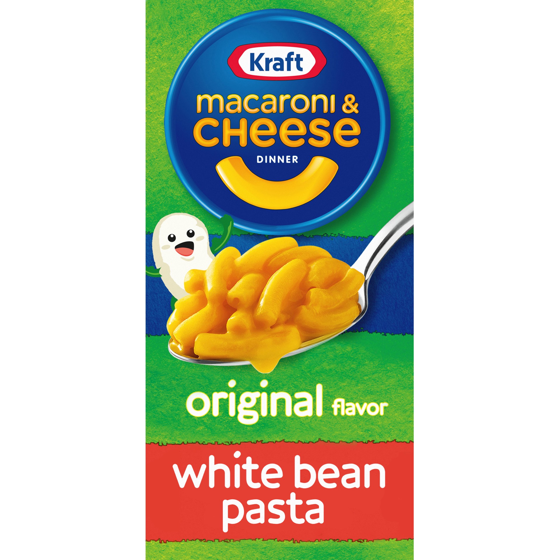 slide 1 of 9, Kraft Original Mac & Cheese Macaroni and Cheese Dinner with White Bean Added to the Pasta, 6 oz Box, 6 oz