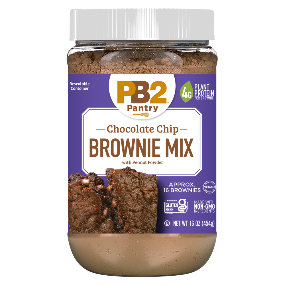 slide 1 of 1, PB2 Pantry Chocolate Chip With Peanut Powder Brownie Mix, 16 oz