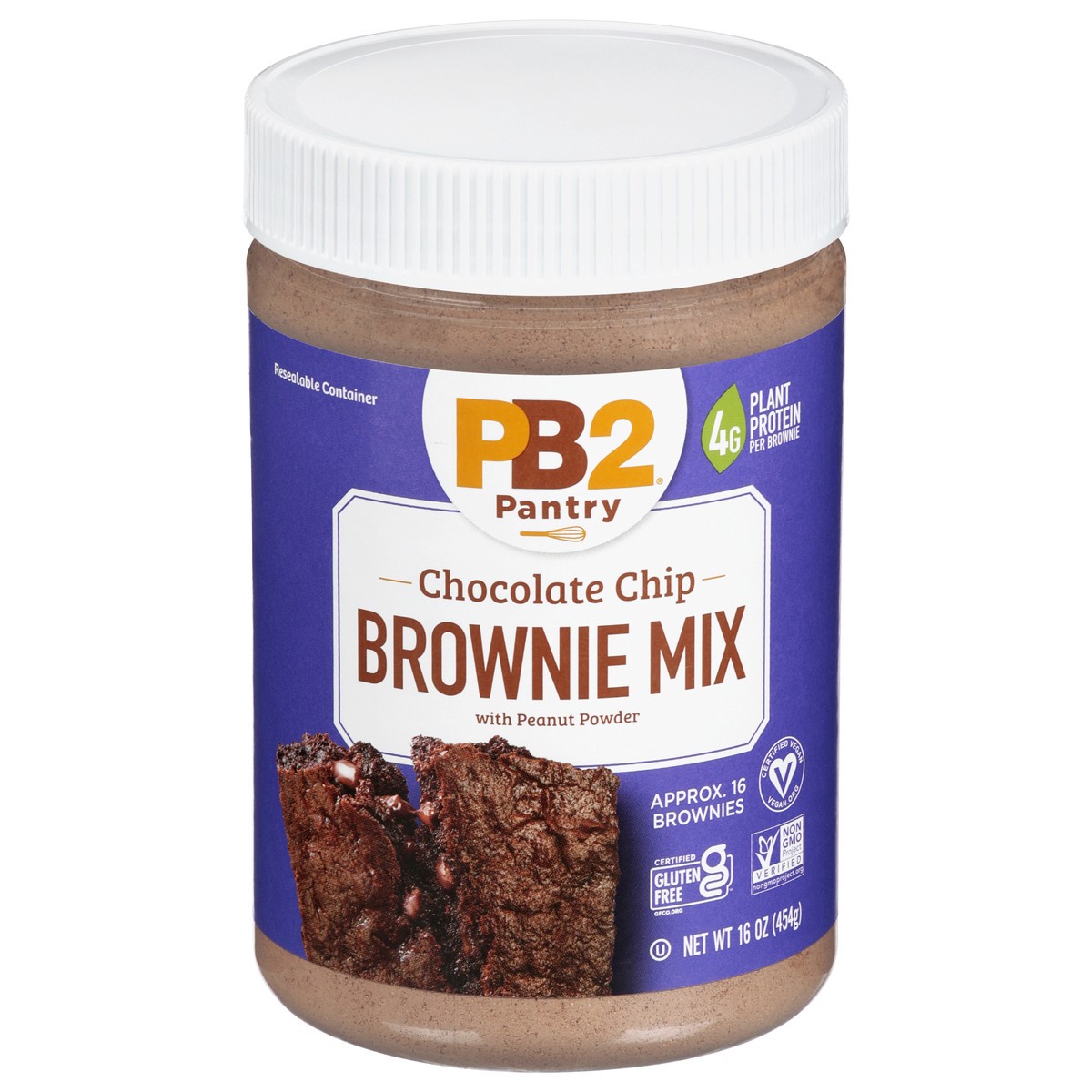 slide 1 of 14, PB2 Pantry Chocolate Chip With Peanut Powder Brownie Mix, 16 oz
