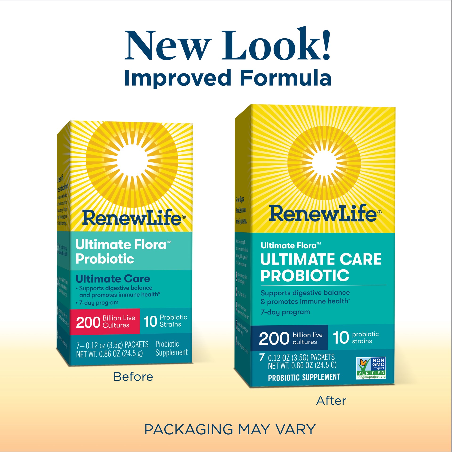 slide 2 of 5, Renew Life Ultimate Flora™ Adult Ultimate Care Probiotic, 200 Billion CFU, 7 Packets, 0.86 oz