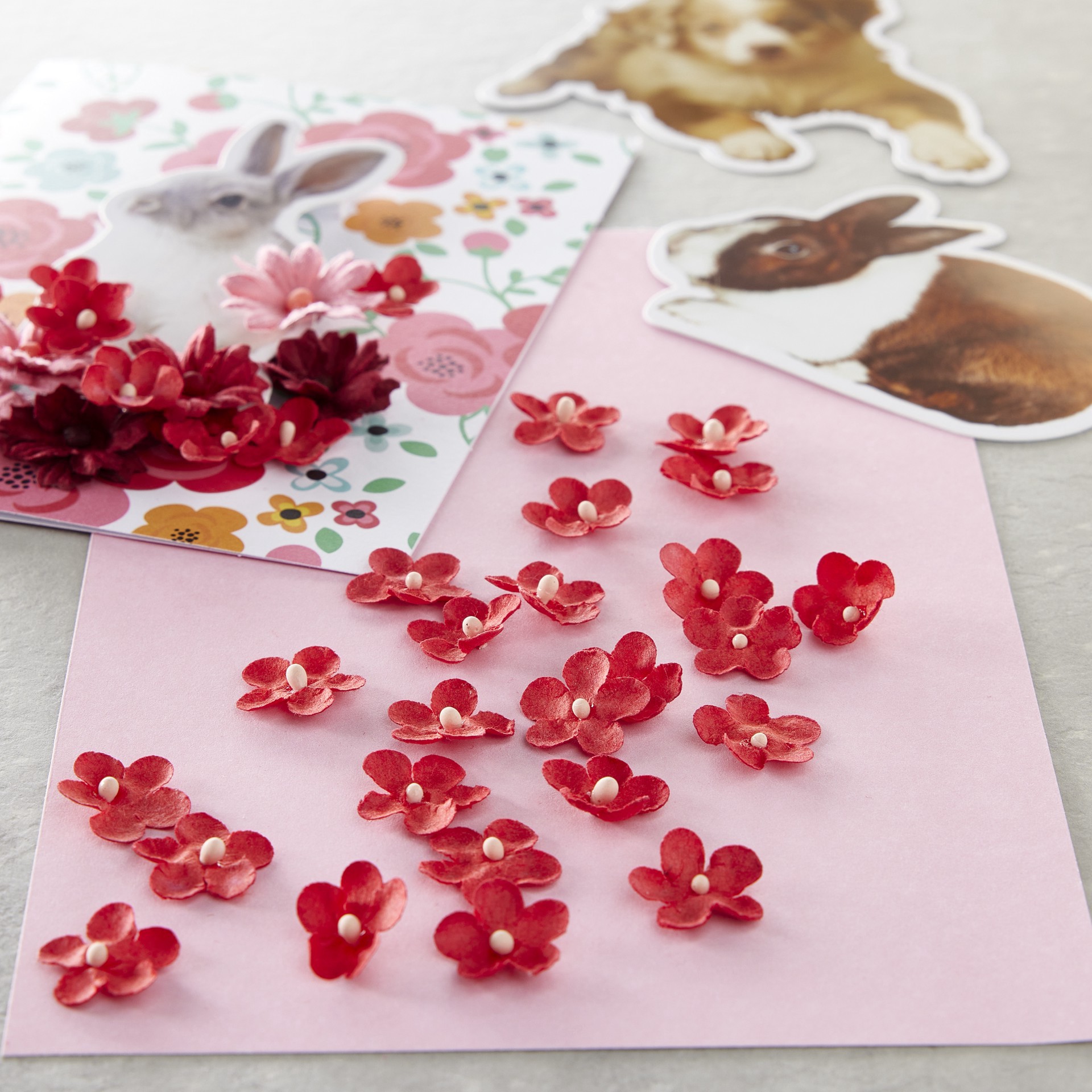 slide 2 of 3, Red Paper Flowers By Recollections, 120ct., 120 ct