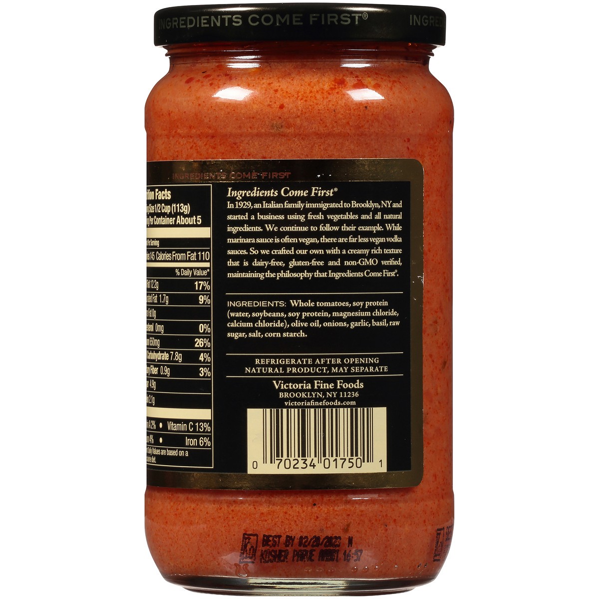 slide 7 of 7, Victoria Vegan Vodka Sauce 18 oz. Jar, 18 oz