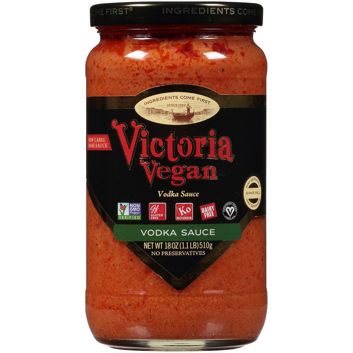 slide 5 of 7, Victoria Vegan Vodka Sauce 18 oz. Jar, 18 oz