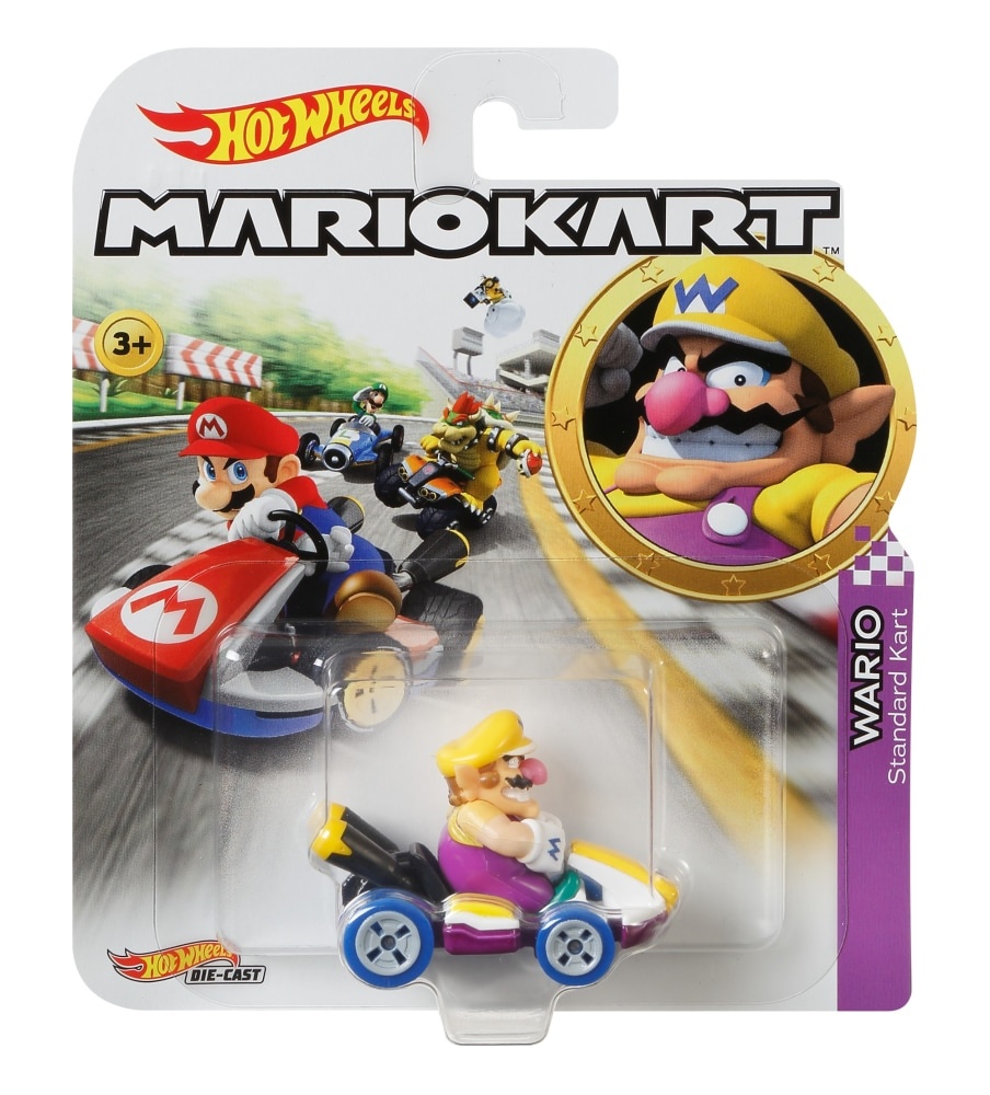 slide 1 of 1, Hot Wheels Mattel Hot Wheels Mario Kart Wario Standard Kart Vehicle, 1 ct