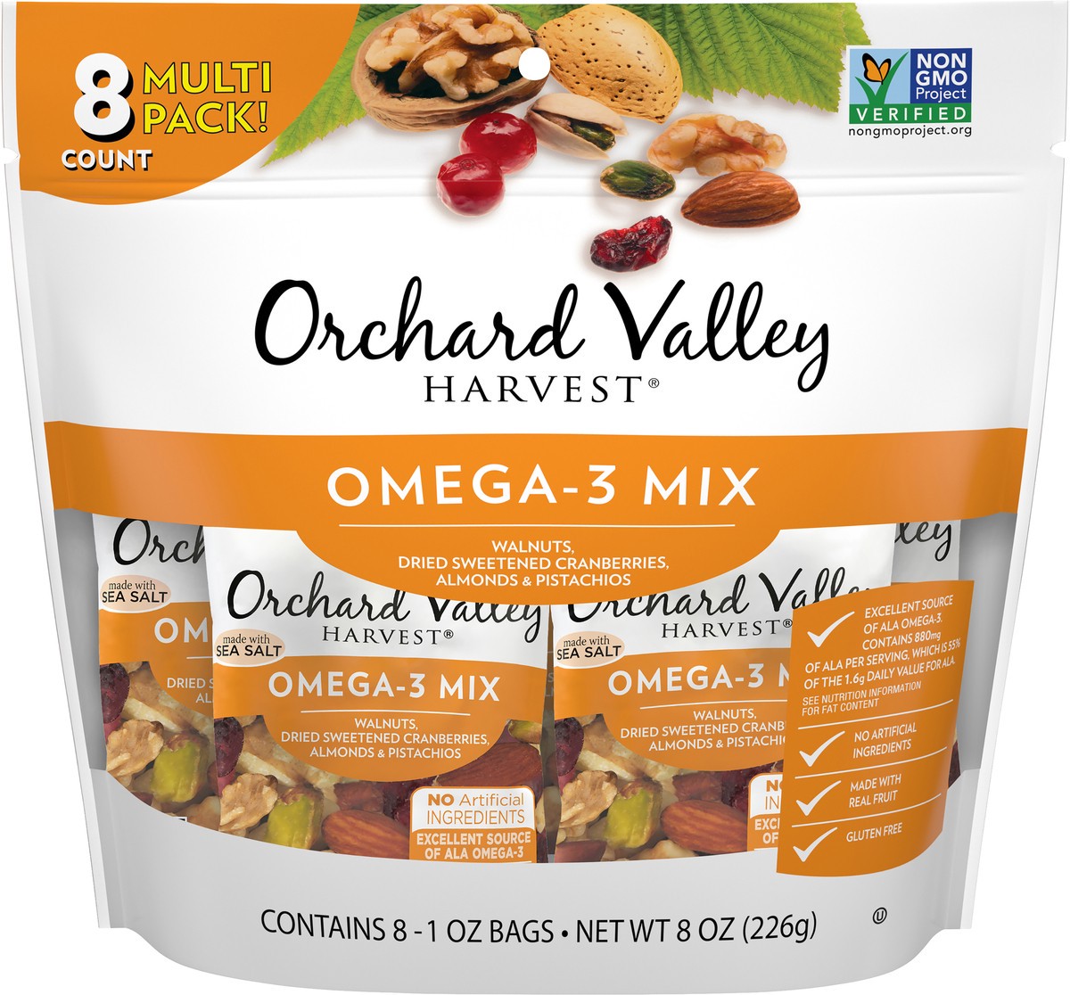 slide 6 of 9, Orchard Valley Harvest Omega-3 Mix 8-1 oz. Bags, 8 oz