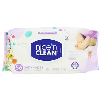 slide 1 of 1, Nice 'n Clean Baby Wipes For Sensitive Skin, 56 ct