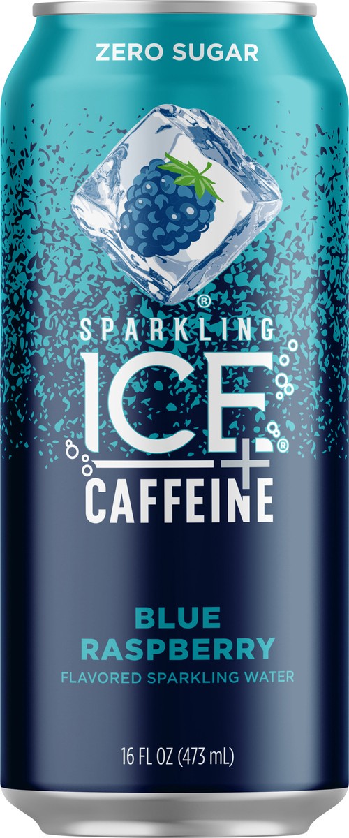 slide 1 of 4, Sparkling ICE +Caffeine Zero Sugar Blue Raspberry Sparkling Water 16 oz, 16 oz