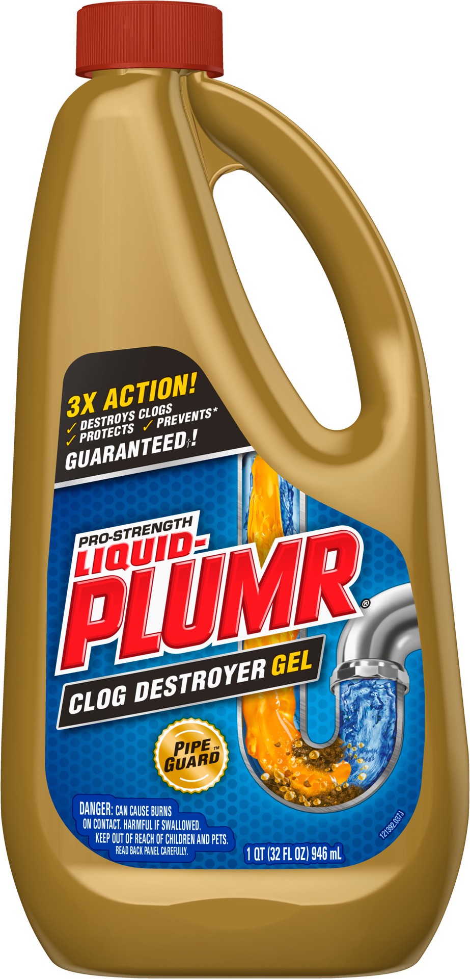 slide 1 of 2, Liquid-Plumr Pro-Strength Clog Destroyer Gel with PipeGuard Liquid Drain Cleaner, 1 qt