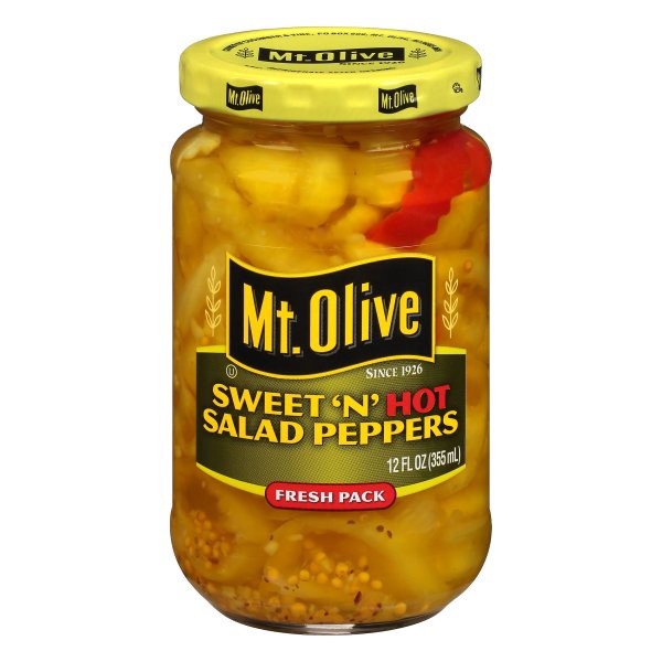 slide 1 of 6, Mt. Olive Fresh Pack Sweet N Hot Salad Peppers, 12 oz