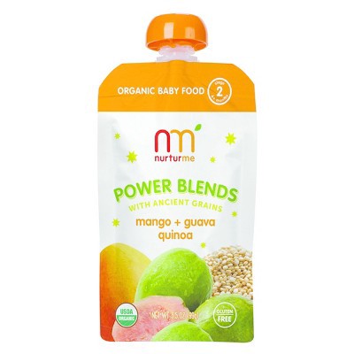 slide 1 of 2, NurturMe Power Blends With Ancient Grains, Mango, Guava, Quinoa, 3.5 oz