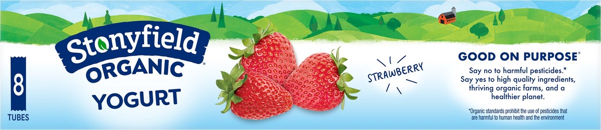 slide 3 of 8, Stonyfield Organic Kids Strawberry Lowfat Yogurt Tubes, 8 Ct, 8 ct