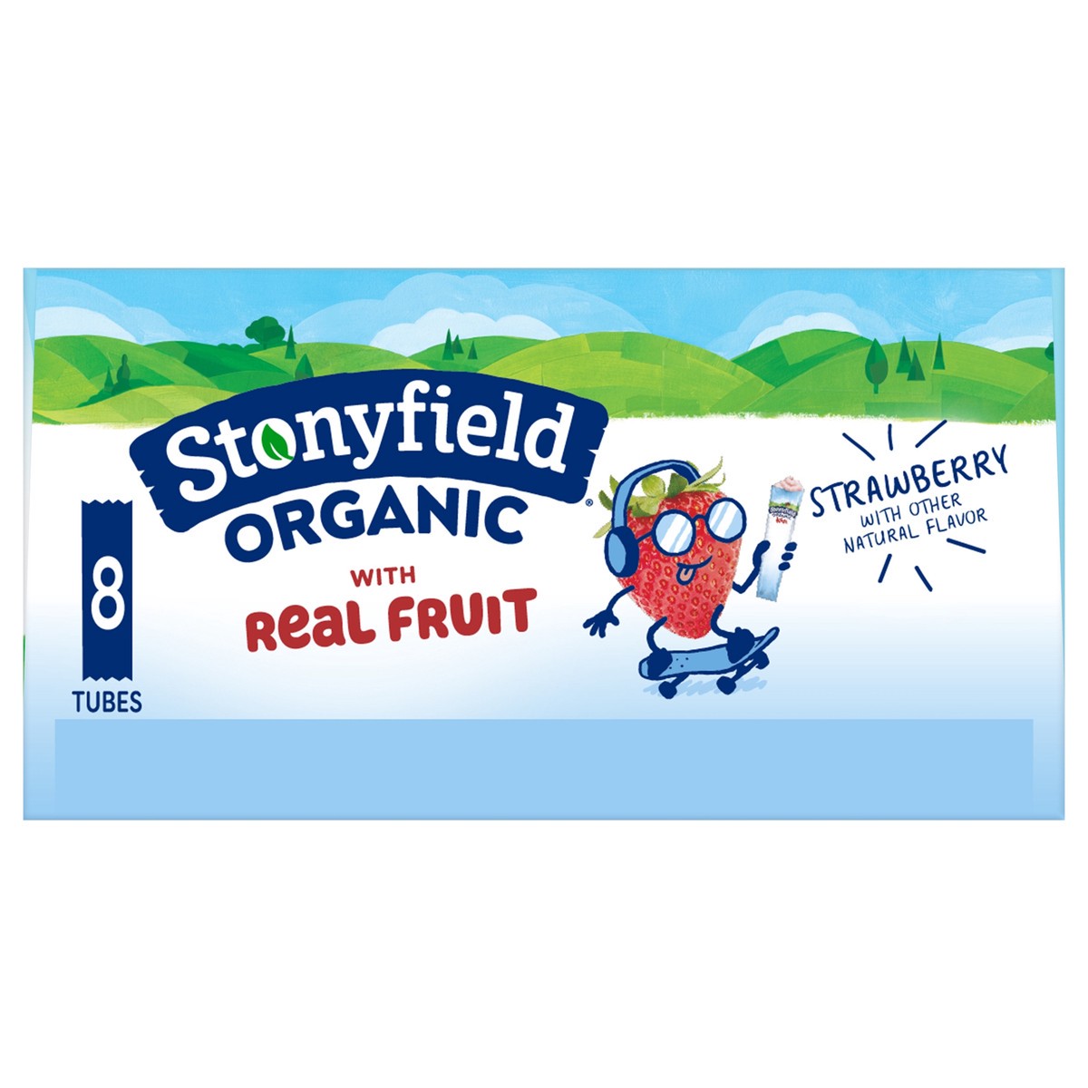 slide 1 of 8, Stonyfield Organic Reduced Fat Strawberry Yogurt 8 - 2 oz Tubes, 8 ct