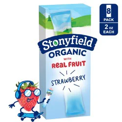 Stonyfield Organic Reduced Fat Strawberry Yogurt 8 - 2 oz Tubes