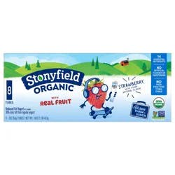 Stonyfield Organic Reduced Fat Strawberry Yogurt 8 - 2 oz Tubes