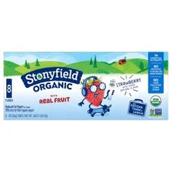 Stonyfield Organic Reduced Fat Strawberry Yogurt 8 - 2 oz Tubes