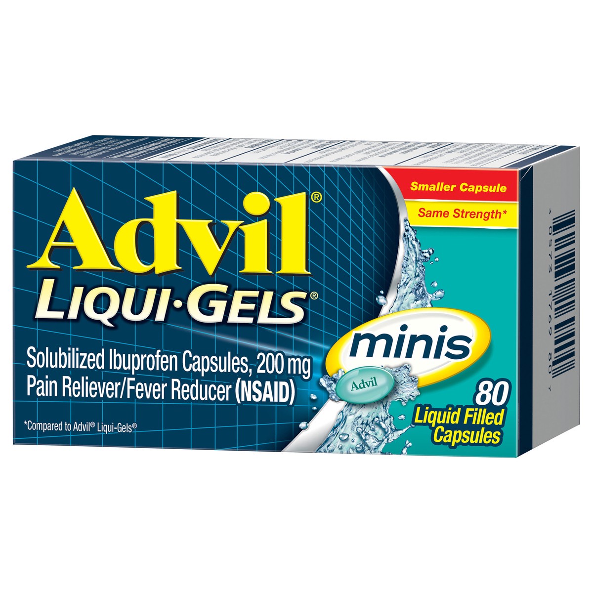 slide 3 of 9, Advil Liqui-Gel Minis Pain Reliever & Fever Reducer Gelcaps - Ibuprofen (NSAID) - 80ct, 80 ct