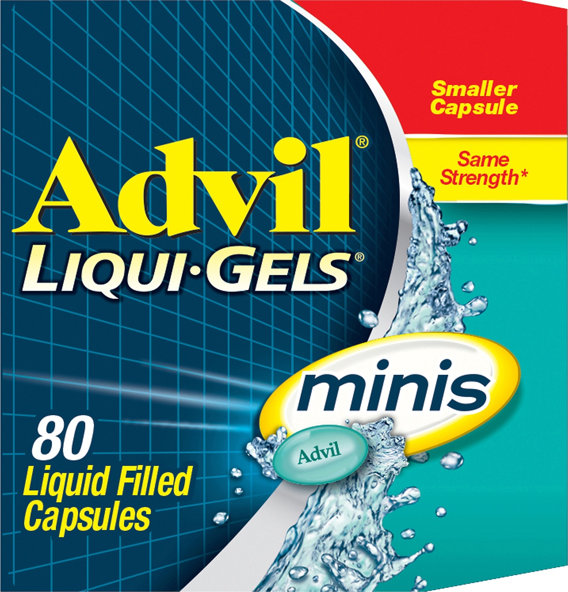 slide 4 of 7, Advil Liqui-Gel Minis Pain Reliever & Fever Reducer Gelcaps - Ibuprofen (NSAID), 80 ct