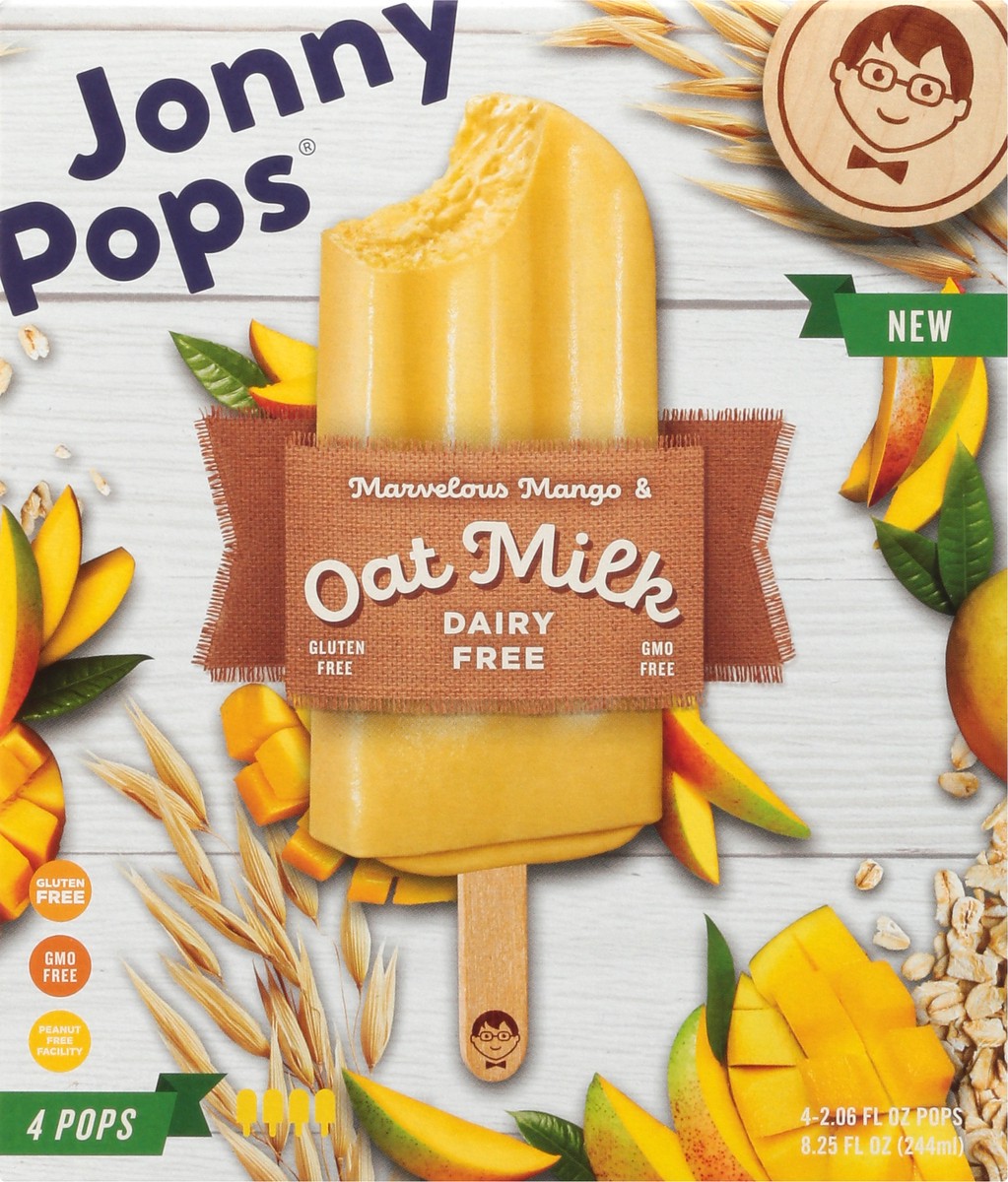 slide 1 of 1, Jonny Pops Dairy Free Marvelous Mango & Oatmilk Pops 4 ea, 4 ct