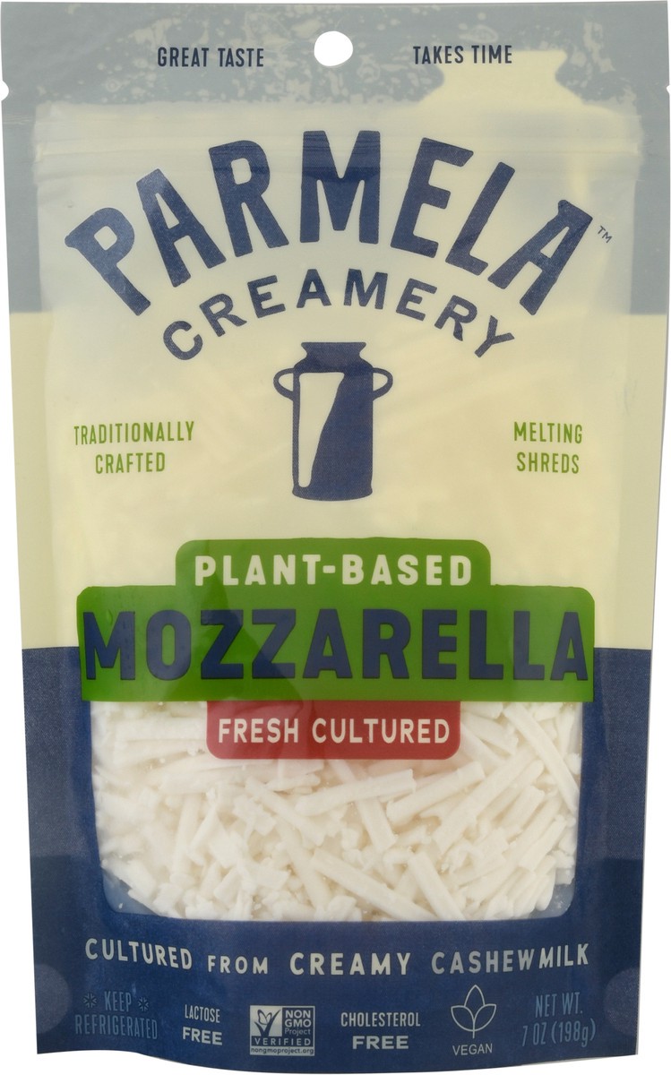 slide 6 of 9, Parmela Creamery Nutcheese Mozz Shredded, 7 oz