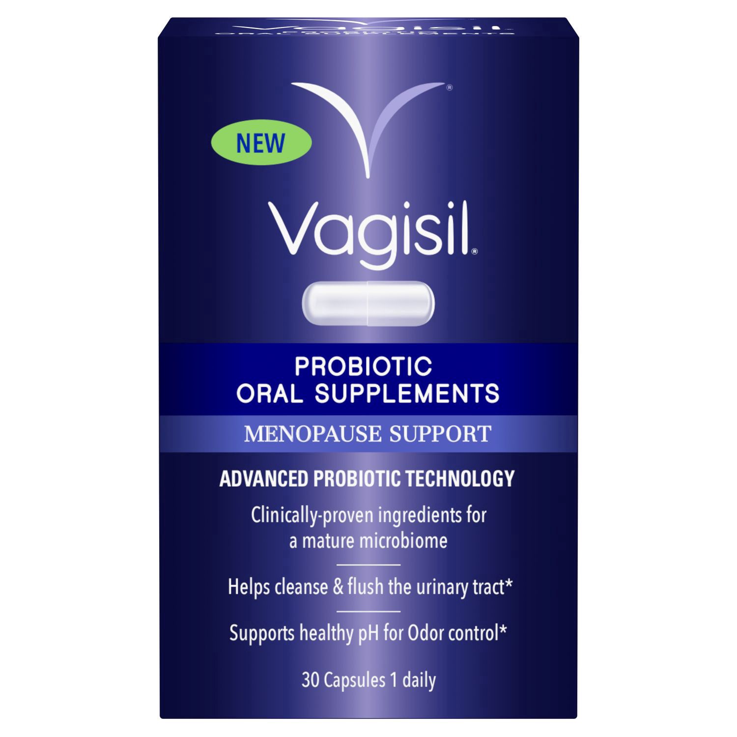 slide 1 of 1, Vagisil Menopause Support Probiotic Oral Supplements, 30 Ct, 30 ct