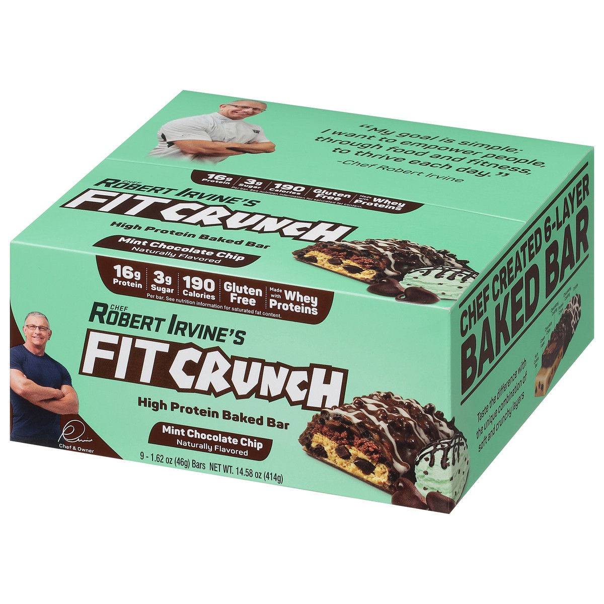 slide 5 of 13, Robert Irvine FitCrunch Mint Chocolate Chip Protein Bars 9 - 1.62 oz Bars, 9 ct