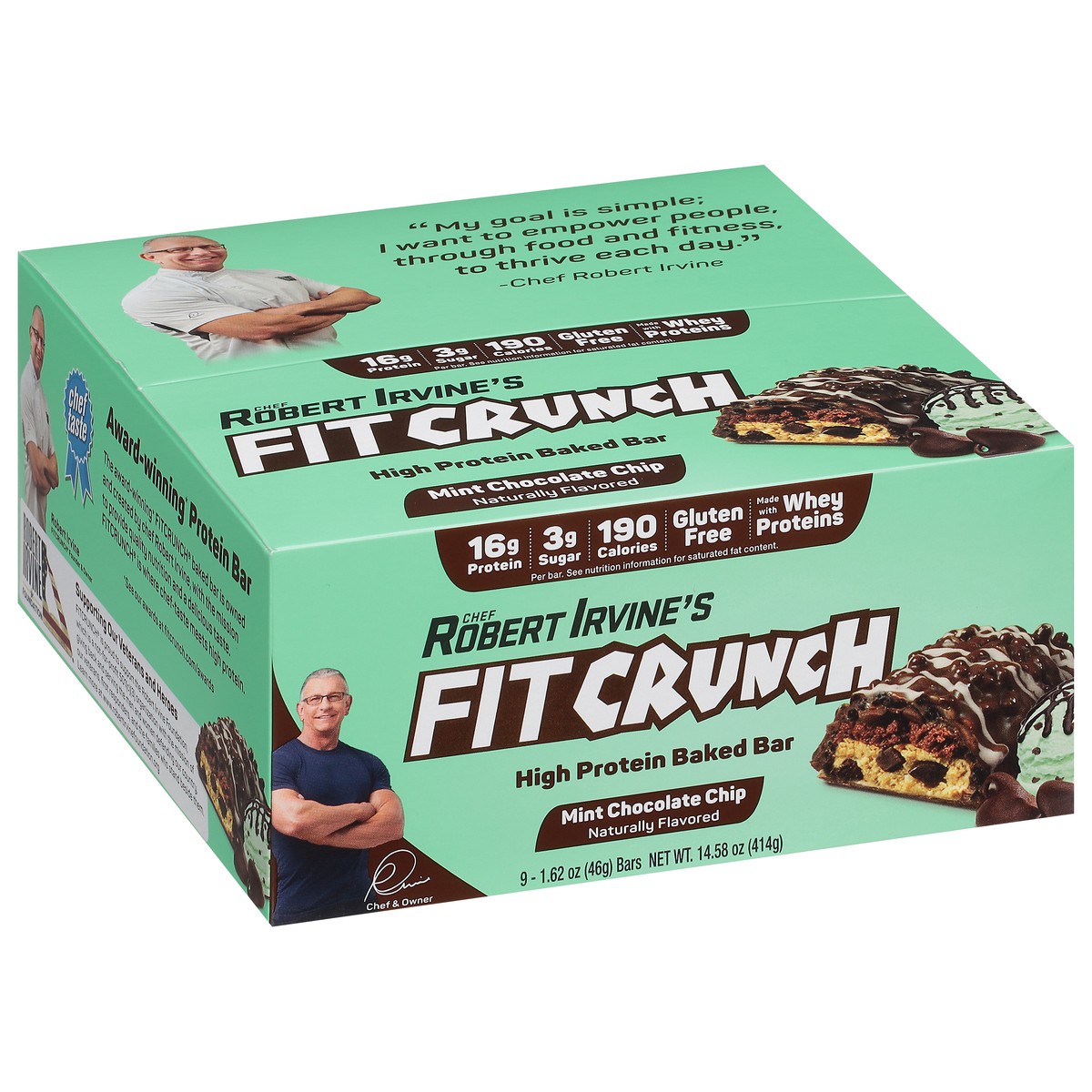 slide 10 of 13, Robert Irvine FitCrunch Mint Chocolate Chip Protein Bars 9 - 1.62 oz Bars, 9 ct