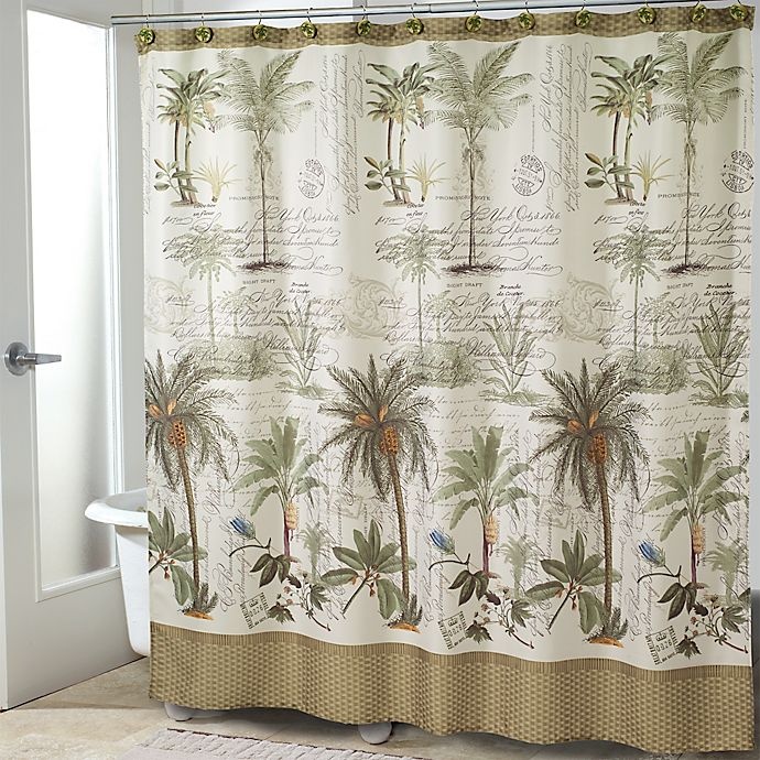 slide 1 of 3, Avanti Colony Palm Shower Curtain, 1 ct