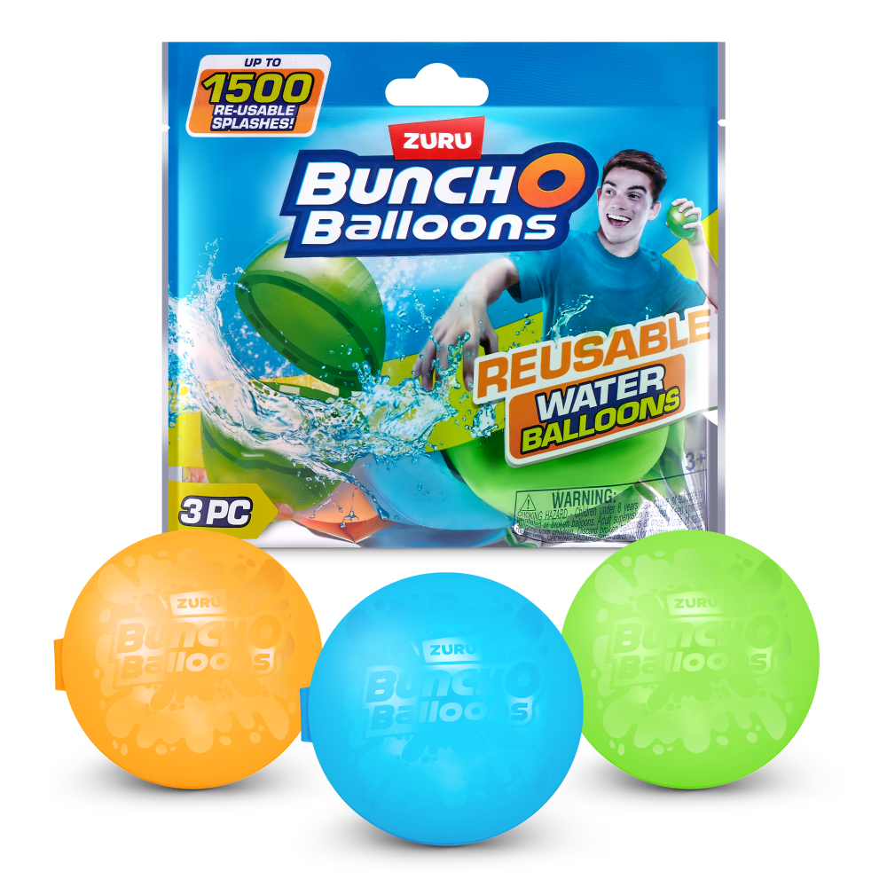 slide 1 of 4, Bunch O Balloons Reusable Water Balloons, 3 ct