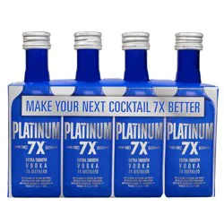Platinum 7X Distilled Extra Smooth Vodka 4 Pack 50ml 80 Proof