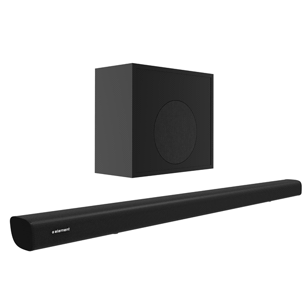 slide 1 of 4, Element 2.1 Sound bar with wireless subwoofer, 1 ct