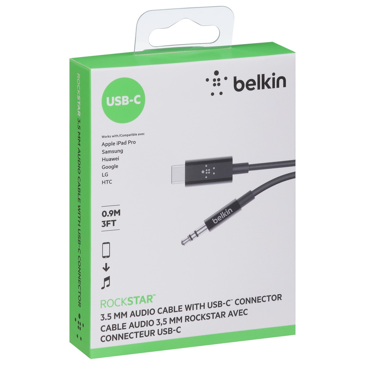 slide 6 of 9, Belkin Usb-C To 3.5 Mm Audio Cable Black, 1 ct