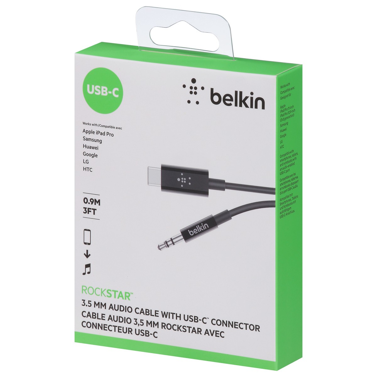 slide 2 of 9, Belkin Usb-C To 3.5 Mm Audio Cable Black, 1 ct
