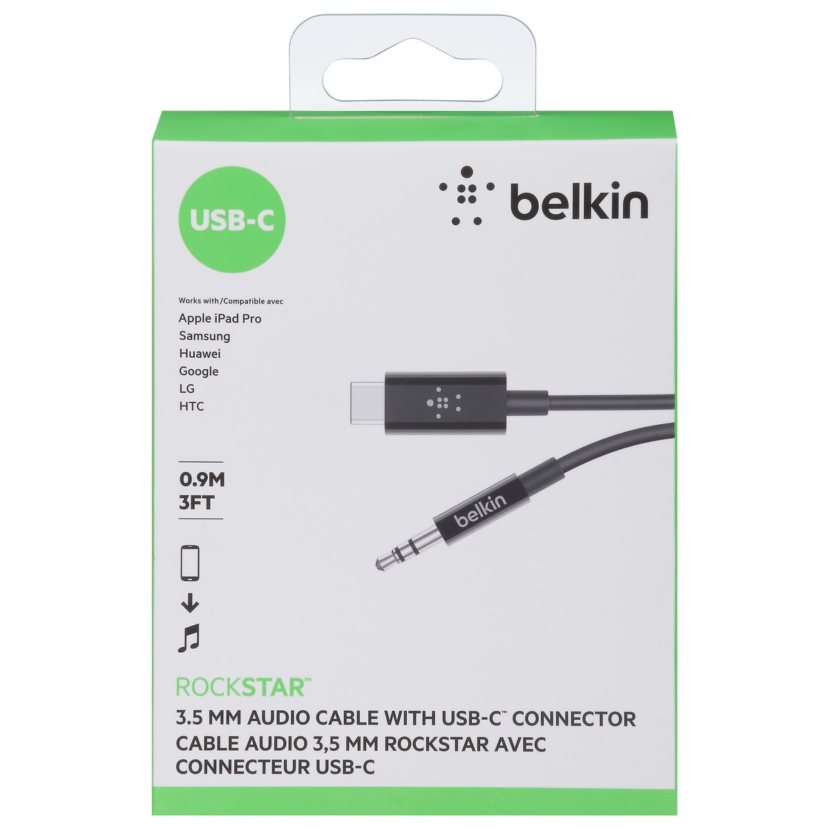 slide 1 of 9, Belkin Usb-C To 3.5 Mm Audio Cable Black, 1 ct