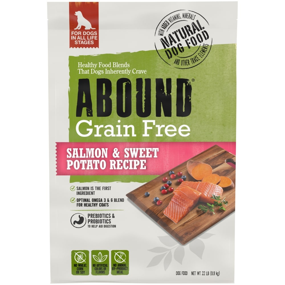 slide 1 of 1, Abound Grain Free Salmon & Sweet Potato Recipe Dry Dog Food, 22 lb