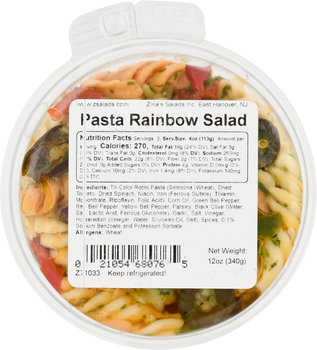 slide 5 of 13, Zina's Pasta Rainbow Salad 12 oz, 12 oz