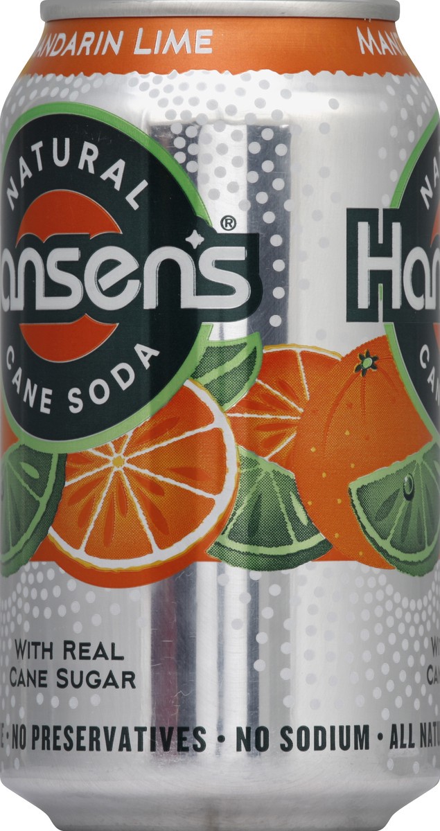 slide 3 of 4, Hansen's Hansen Natural Mandarin Lime Soda, 6 ct; 12 fl oz