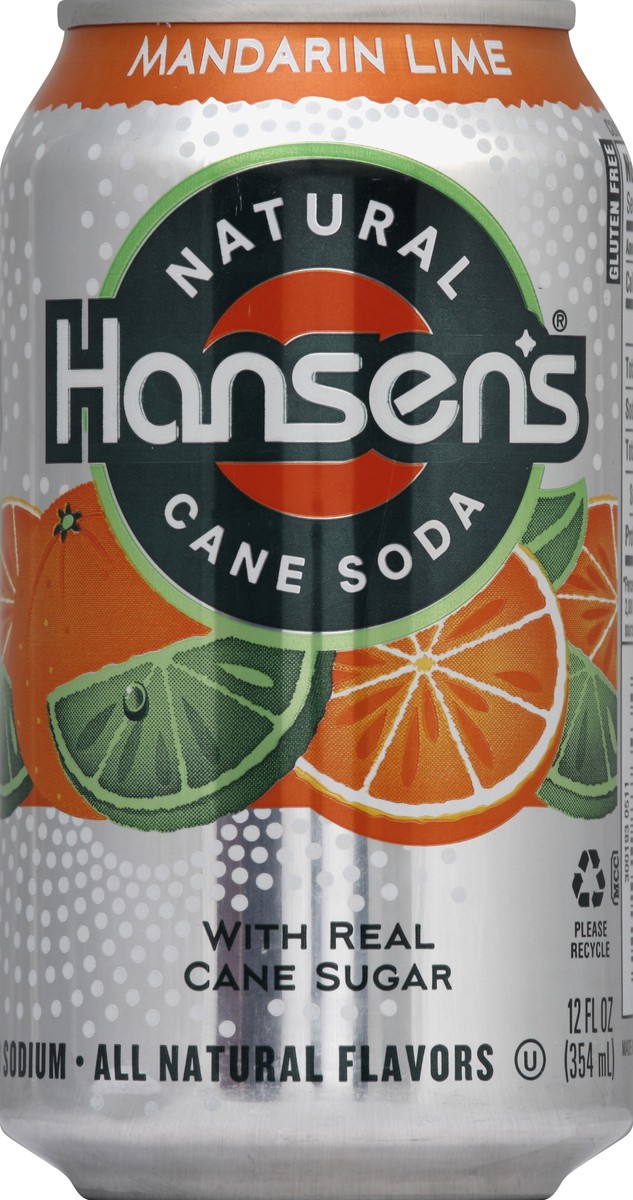 slide 4 of 4, Hansen's Hansen Natural Mandarin Lime Soda, 6 ct; 12 fl oz