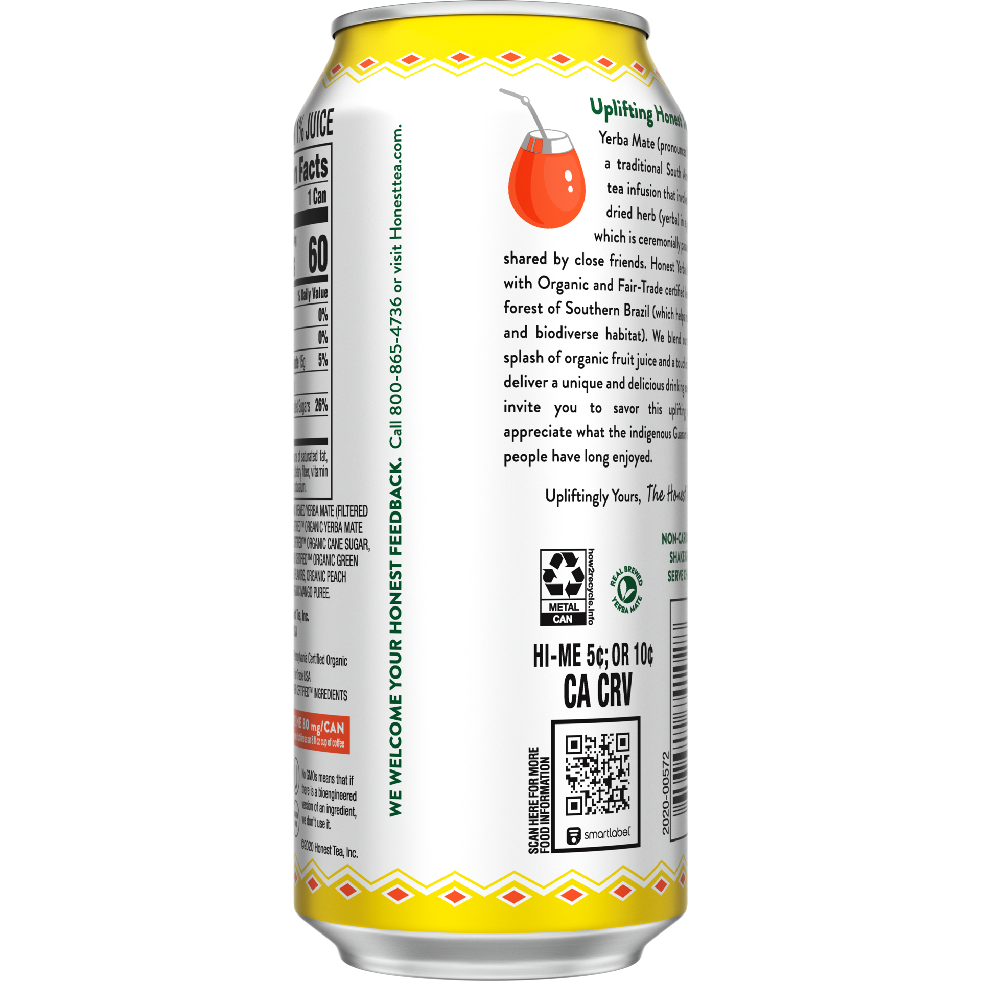 slide 3 of 5, Honest Yerba Mate Peach Mango Can- 15.50 fl oz, 15.50 fl oz