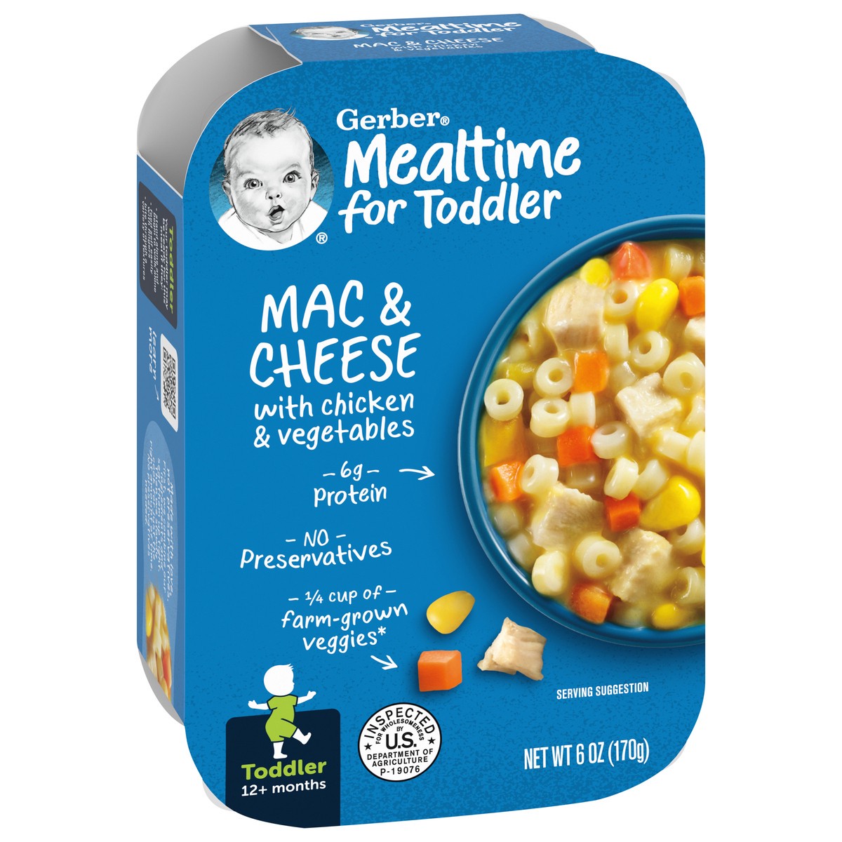 slide 2 of 9, Gerber Mealtime for Toddler, Mac and Cheese with Chicken and Vegetables Toddler Food, 6 oz Tray, 6 oz