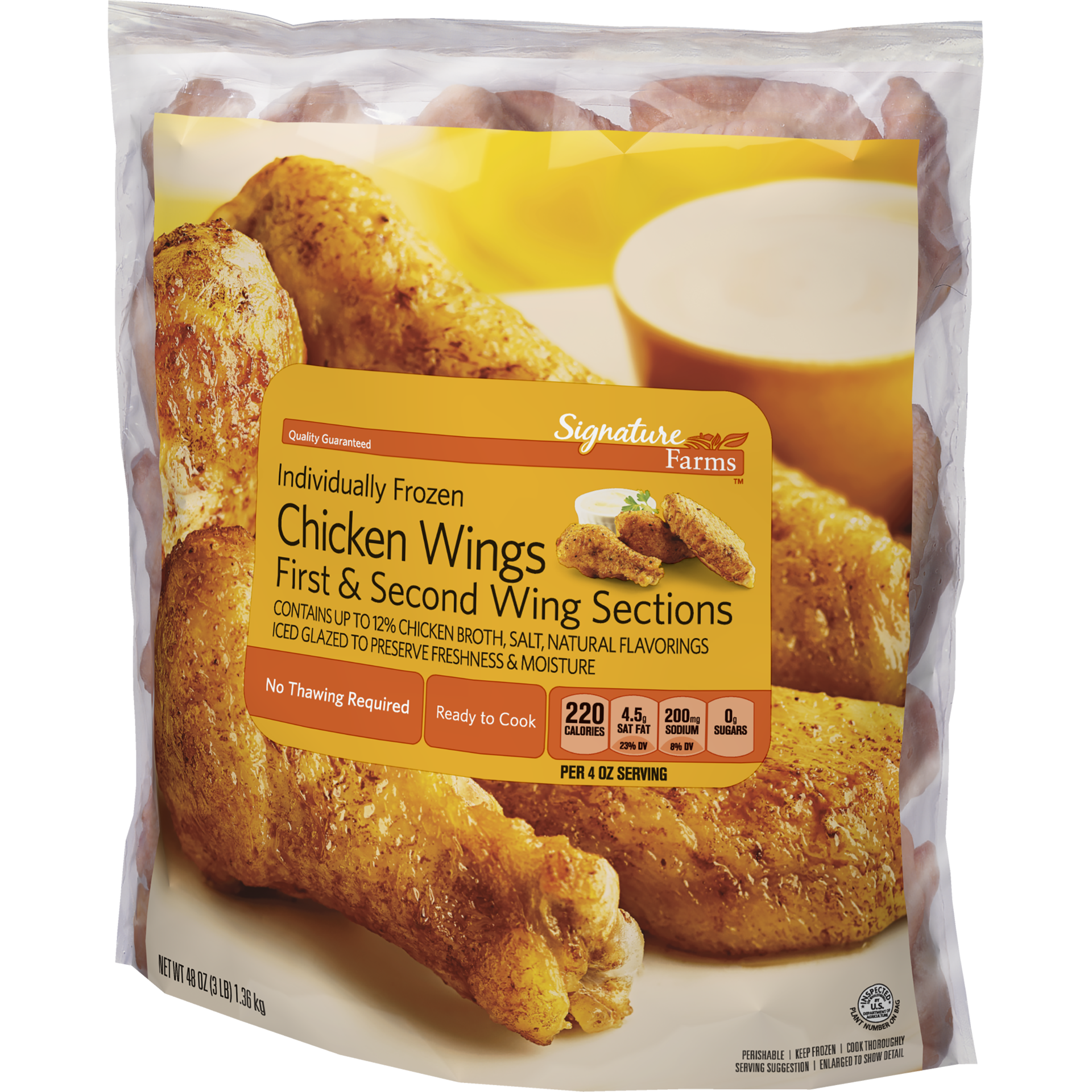 Member's Mark Ready to Cook Frozen Chicken Wings - 1st and 2nd Sections -  Contains upto 10% Chicken Broth - 2 Pack (160 oz Each) - Ready Set Gourmet