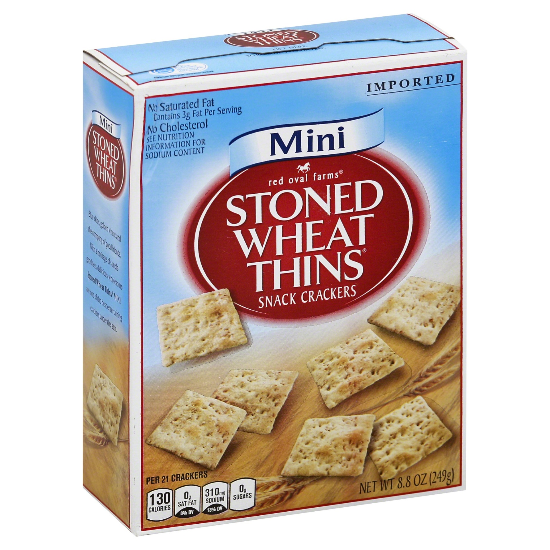 slide 1 of 3, Red Oval Farms Mini Stoned Wheat Thins Crackers, 8.8 oz