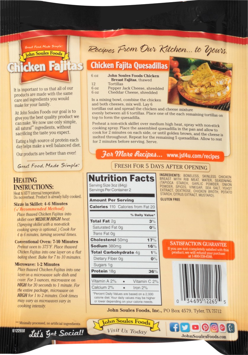 slide 2 of 7, John Soules Foods Chicken Fajitas, 6 oz, Refrigerated, 6 oz