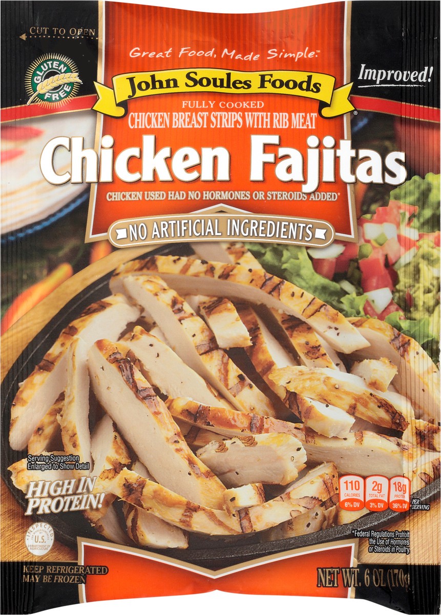 slide 3 of 7, John Soules Foods Chicken Fajitas, 6 oz, Refrigerated, 6 oz