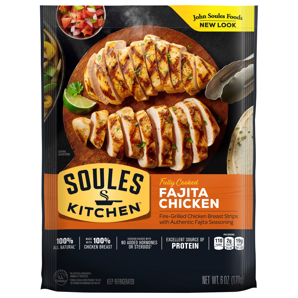 slide 1 of 7, Soules Kitchen John Soules Foods Chicken Fajitas, 6 oz, Refrigerated, 6 oz